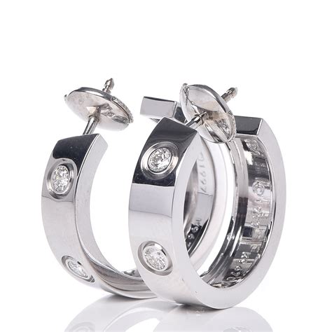 cartier diamond white gold earring|cartier men's diamond earrings.